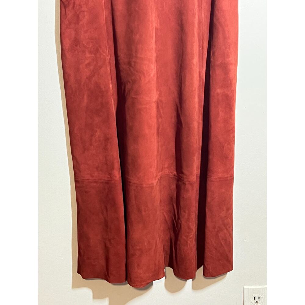 Antonio Melani EUC Rust Suede Sleeveless Rounded Neckline Midi Dress Size 10 - Picture 5 of 9